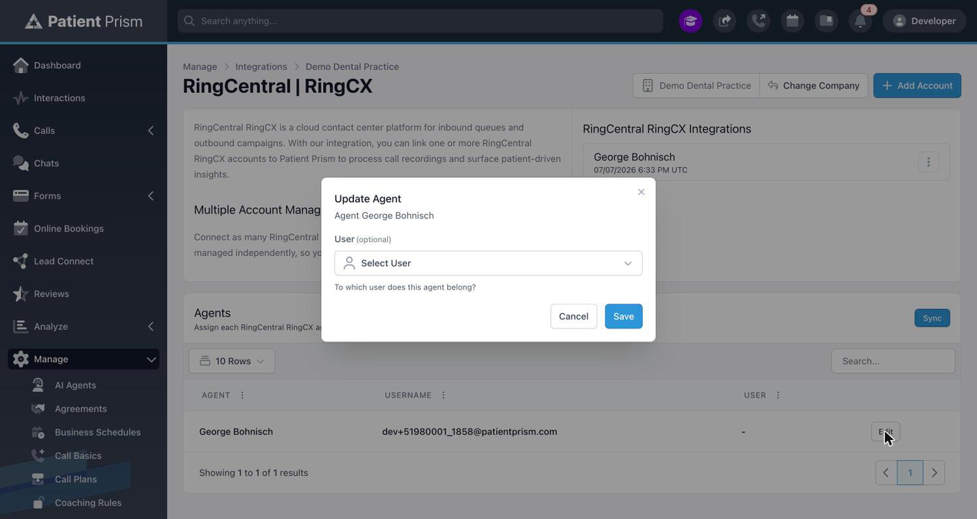 The Update Extension dialog